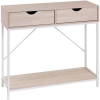 Consola 2 cajones Metal Blanco y MDF 80x30x75 cm - details 0