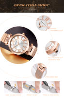 Reloj de cuarzo MINI FOCUS para mujer con esfera de diamantes, movimiento japonés, reloj delgado resistente al agua, pulsera de malla de acero inoxidable - details 4