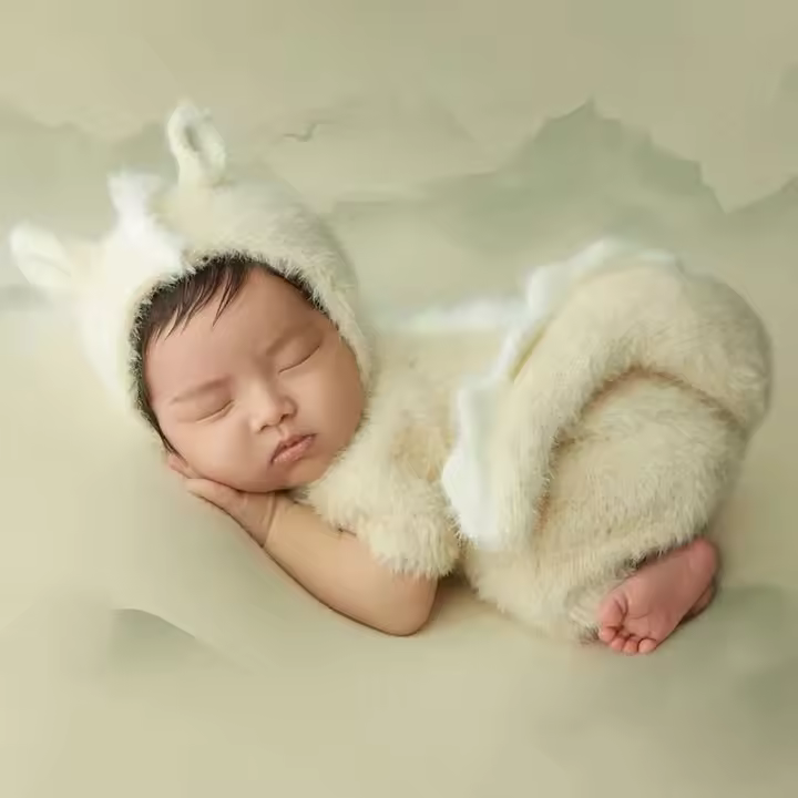 Kit de Recién Nacido Tema de Dragón Mono de Mohair Suave y Sombrero Accesorios de Fotografía de Estudio para Niños - 1