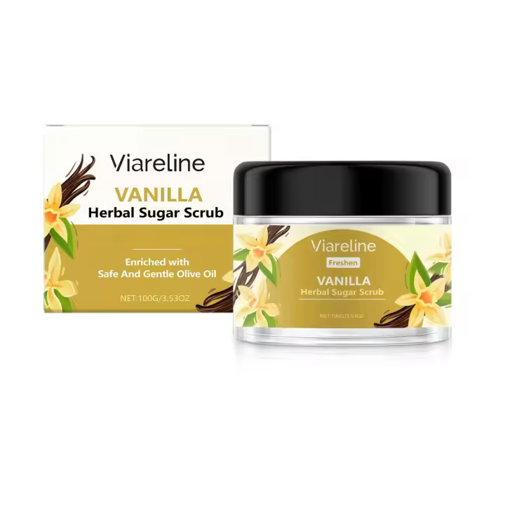 Viaree Vanilla Body Scrub hidrata profundamente, suaviza y suaviza toda la piel del cuerpo. - 1