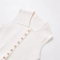 PB&ZA2025 Falda corta estilo dobladillo simple casual temperamento chaleco de punto top verano nuevo top ajustado con solapa para mujer - details 9