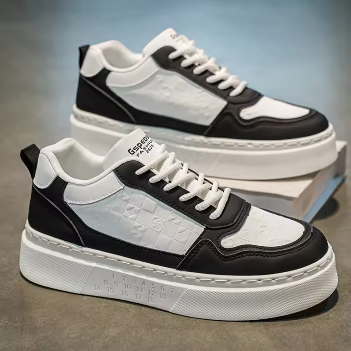 Zapatillas Blancas Transpirables para Hombres en Verano Zapatillas Casuales de Plataforma Tendencia para Estudiantes - 1