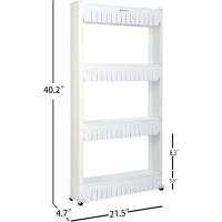 home-man funda para estantería organizador con 3 grandes cestas de almacenamiento, Brecha de almacenamiento delgado deslice hacia fuera Pantry Rack de almacenamiento para espacios estrechos, 3 pisos - details 2
