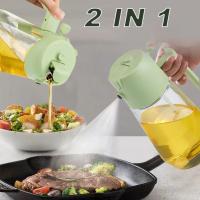 Botella dispensadora de aceite en aerosol 2 en 1, herramienta de cocina integrada con boquilla, 470ml - details 0
