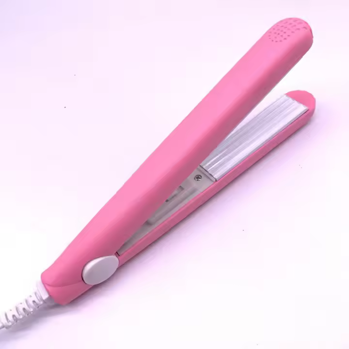 Mini maíz de cerámica alisado en caliente pequeña madera contrachapada eléctrica plancha recta clip de maíz férula bang - 1