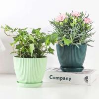 Flor de plástico planta jugosa circular ETA, raya vertical ETA con bandeja, decoración de escritorio para el hogar y la oficina - details 4