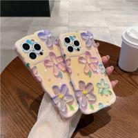 Funda de iPhone 15 Pro Max Pintura al Óleo de Luz Azul Arco Iris Flor Mariposa - details 39