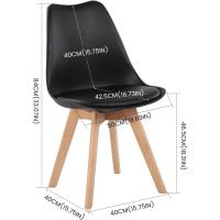Juego de Mesa de Comedor y Sillas, 1 Mesa Redonda de 80 cm + 4 Sillas Blancas, de Diseño Nórdico - details 102
