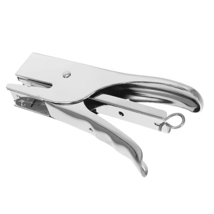 Grapadora de Metal de alta resistencia para escritorio sin aguja de costura, de 20 hojas clavadora, agarre manual, plateado, 1 unidad - 1