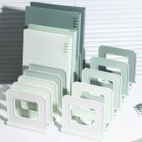 Sujetalibros desmontables ajustables, divisores antideslizantes, soporte para libros de escritorio, ahorro de espacio, soporte Vertical anticaída para libros en el aula - details 20