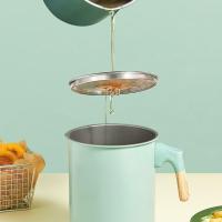 Olla de filtro de aceite de gran capacidad, contenedor de almacenamiento, colador, bandeja, filtro de aceite, hogar, nuevo, 1.4L, 1.7L - details 3
