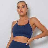 Nessaj-Sujetador deportivo sin costuras a prueba de golpes, top corto sexy de cuello bajo para yoga y fitness - details 2