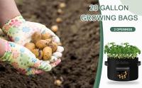 Paquete de 2 bolsas de cultivo de 20 galones, bolsa de cultivo de patatas no tejida resistente con 2 asas resistentes y 2 ventanas, bolsa de cultivo de plantas engrosada para patatas, tomates, flores y plantas vegetales - details 0