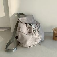 Mochila de nailon con cordón y botón de bolsillo, diseño de nicho de Corea del Sur, mochila de ocio al aire libre - details 5
