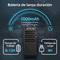 Mini Walkie Talkie PMR 446 PTT, 4 piezas, para caza, cafetería, RETEVIS, RT622 - details 5