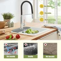 Fregadero de retención de drenaje, grifo antipulverización y de silicona, almohadilla absorbente de agua a prueba de salpicaduras, accesorios de baño y cocina - details 6