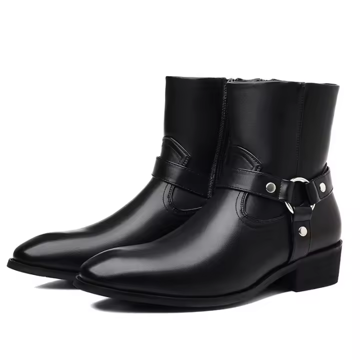 Botas con cremallera lateral de punta retro británica - 1