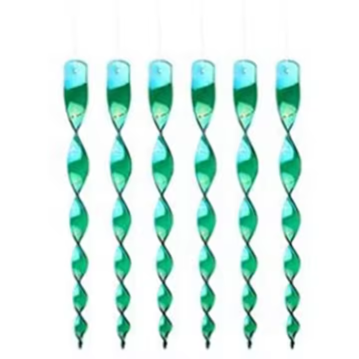 Repelente de pájaros verde, palo de estrella de reflejo, Control giratorio decorativo, mantiene a los pájaros lejos, 30cm - 1