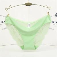 Bragas sexis de encaje para mujer, bragas transpirables de algodón sin costuras, calzoncillos transparentes para niñas, ropa interior de marca de talla grande, 1 pieza - details 12