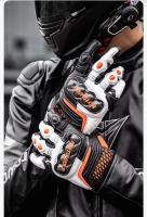Guantes de moto de cuero para Motocross, equipo de equitación, fibra de carbono, pantalla táctil, reflectante, antideslizante, mujer - details 1