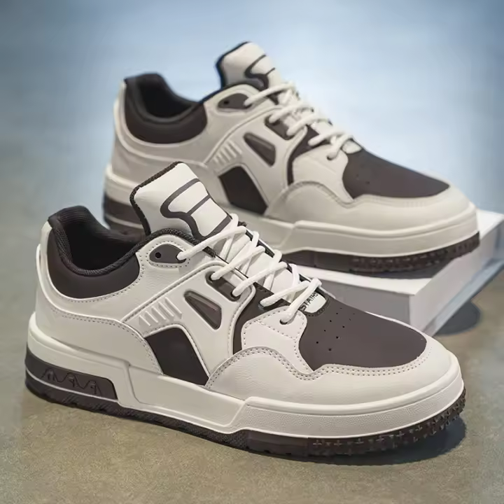 Zapatillas Blancas Transpirables para Hombres Zapatos Casuales de Moda de Cremallera Baja con Suela Gruesa Perfecto para Otoño - 1