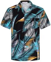 Camisa hawaiana de moda de verano, camisa casual de playa Aloha con estampado de cocoteros y botón grande de manga corta 6XL para hombre - details 25