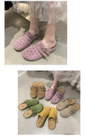 Medias zapatillas baotou retro de suela gruesa para uso exterior de las mujeres, primavera y verano nuevos zapatos de pedal para personas perezosas transpirables y versátiles - details 20