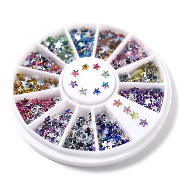 KADS AB 3mm estrella acrílico arcoiris arte de uñas decoración de uñas Gel UV Decoración Para salón de uñas o DIY - 1