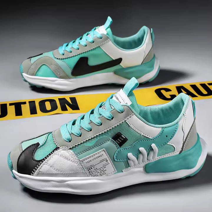 Nuevos zapatos deportivos de moda transpirables antideslizantes de malla para papá, zapatos con parches con suelas gruesas y zapatos para correr más usables - 1