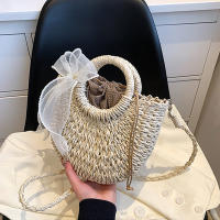 Bandolera tejida de paja para mujer, hecho a mano Bolso pequeño, bolso bohemio de playa de ratán, Verano - details 12