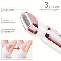 Maquinilla de afeitar eléctrica recargable 4 en 1 para mujer, recortadora de pelo para cara indolora, nariz, cejas, Barba, bigote, brazo, pierna - details 2