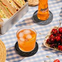 Posavasos de silicona con soporte para bebidas, posavasos para bebidas calientes o frías, bandeja profunda, antideslizante, antiadherente, salvia del desierto, paquete de 6 - details 3