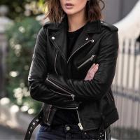 Chaqueta de Primavera Casual para Mujer Talla Grande Moda de Cuero Falsio Ajuste Delgado - details 9