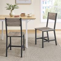 Juego de 2 Sillas de Comedor Marco de Acero, Estilo Industrial Marrón Rústico y Negro Tinta LDC092B01V1 - details 29