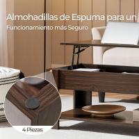Mesa de Café Elevable y Extensible con Revistero 98x50x(41,8-56) cm Mueble para Sala de Estar y Comedor - details 8