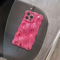 Funda de teléfono con borde rizado ondulado y arrugado chapado de lujo para iPhone 16 15 12 13 14 Pro Max 3D Unevenness cubierta protectora de cámara suave - details 6