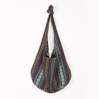 Bolso Cruzado Retro a Rayas Bohemio Diseño de Bloque de Color Vibrante, Correa Fija, Abierto, Gran Capacidad, Duradero Poliéster para Ocasiones Casuales y Festivas - details 0