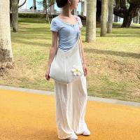 Bolso de punto de flores de ganchillo Simple, bolso de mano de playa tejido de malla, bolso de playa hecho a mano, bolso de hombro hueco de verano - details 13