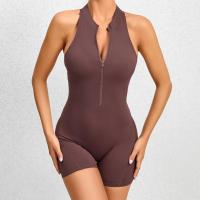 Conjuntos de Yoga de una pieza para mujer, ropa sin mangas, chaleco, mono corto de ejercicio, deporte, gimnasio, entrenamiento, Fitness, pantalones con espalda cruzada, 2025 - details 28