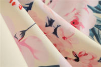 Women floral print casual half sleeve elegant vintage party dress - details 9