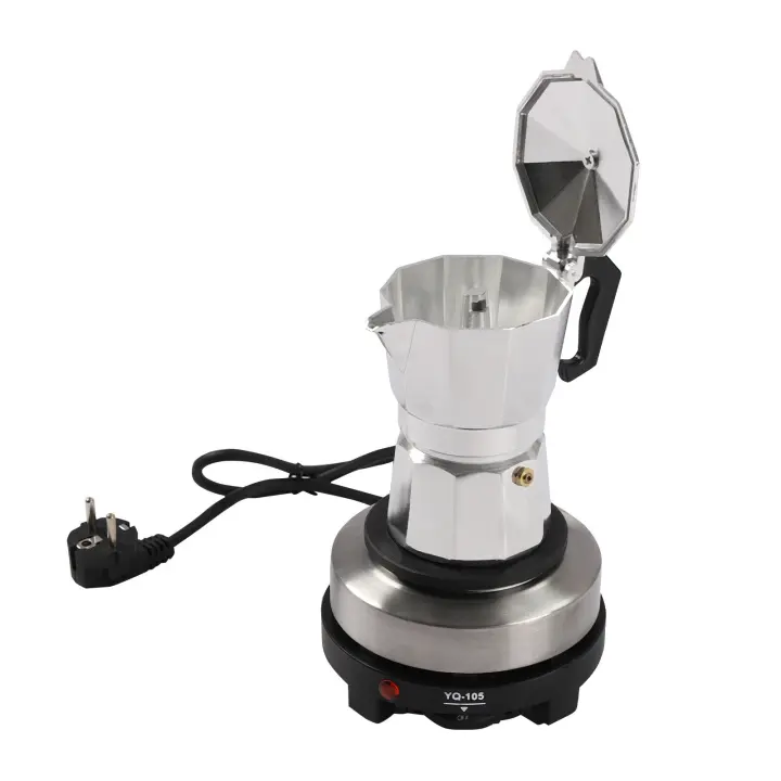 Cafetera de espresso de 500w 3 tazas de cafetera de espresso urn con placa caliente de mocha - 1