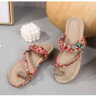 Sandalias de cuña bohemias con cuentas de madera y diamantes de imitación, cómodas y de talla grande para mujer, nueva moda 2025 - details 13