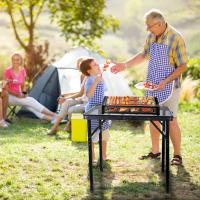 Mesa Plegable de Metal Portátil Ancho Ajustable para BBQ y Picnic Ideal para Camping y BBQ al Aire Libre - details 2