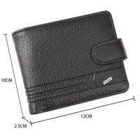 Carteras para hombre, monedero de cuero con cremallera, tarjetero delgado para hombre, billetera corta multitarjeta de calidad para hombre, monedero con bolsillo para monedas - details 0