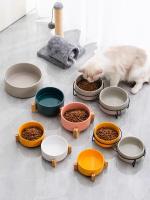 COTTECOTA-2 Piezas Cuenco de Ceramica Comedero y Bebedero para Perros y Gatos elevados Cuencos para Mascotas ceramica Pequeño y Grande Color Aleatorio Cuenco Elegante con Soporte Bambu Cuenco de Comida o Cuenco de Agua para Perros Pequeños y Medianos - details 9
