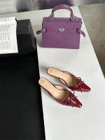 Nuevo arco medio stiletto Muller zapatos bolsa cabeza media zapatillas de las mujeres de gran tamaño de tacón alto zapatos individuales zapatillas geniales - details 4
