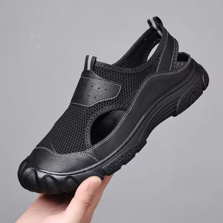 Zapatos de los hombres zapatos casuales de verano de malla de un pedal de malla tejido transpirable con mosca de los hombres zapatos deportivos para correr - 1
