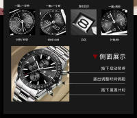 Reloj de cuarzo con correa de acero multifunción para hombre nuevo suizo - details 6