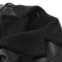 Chaqueta Larga de Lana de Oveja con Detalles de Parche Abrigo de Invierno Cálido con Cinturón y Bolsillo Moda Callejera Femenina 2024 - details 12