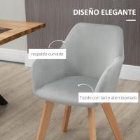 Pack de 2 Sillas de Comedor Modernas Tapizado de Terciopelo, Resalto de Brazo, Patas de Madera - details 4